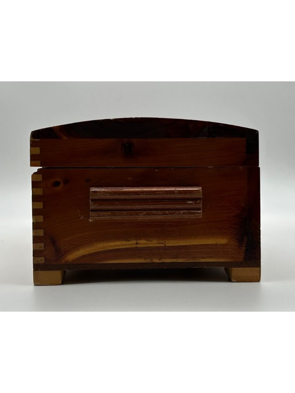 Vintage Handcrafted Wooden Jewelry Keepsake Box Treasure Chest Interior Mirror - Picture 6 of 11